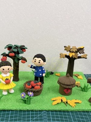 Fun Clay Harvest Scene with Children