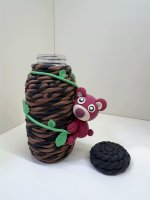 Playful Clay Bear and Bottle Holder