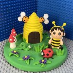 Playful Clay Bee Hive Scene