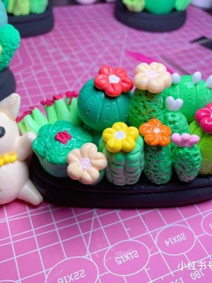 Playful Clay Cactus Garden with Character