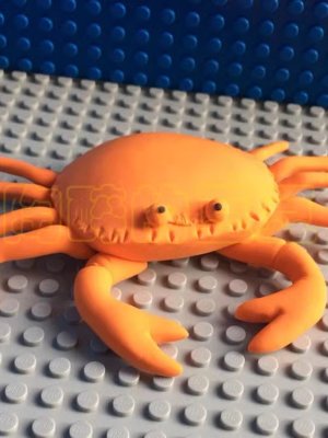 Playful Clay Crab Sculpture