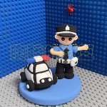 Playful Clay Police Officer with Car