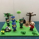 Playful Clay Policemen and Characters Scene