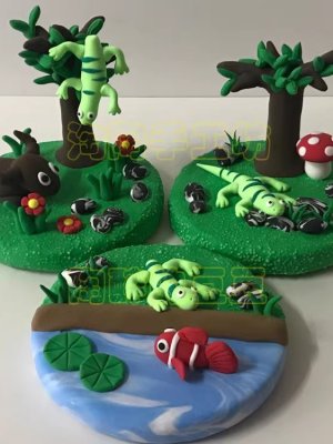 Playful Clay Scene with Animals