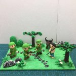 Playful Clay Soldiers and Villagers Scene