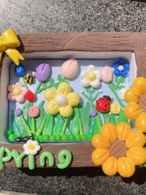 Spring-Themed Clay Flower Scene