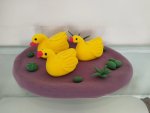 Three Adorable Clay Ducks