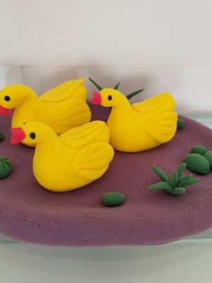 Three Adorable Clay Ducks