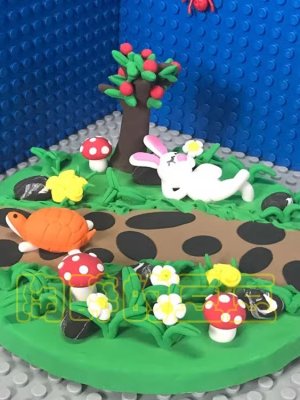 Whimsical Clay Garden Scene with Animals