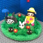 Whimsical Clay Garden Scene with Characters