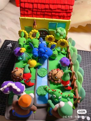 Whimsical Clay Garden Scene with Figures