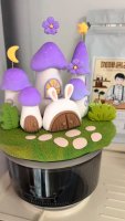 Whimsical Clay Mushroom House Set