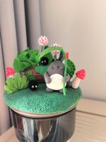 Whimsical Clay Totoro Garden Scene