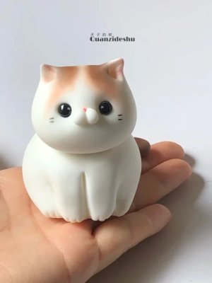 Adorable Clay Cat Figurine