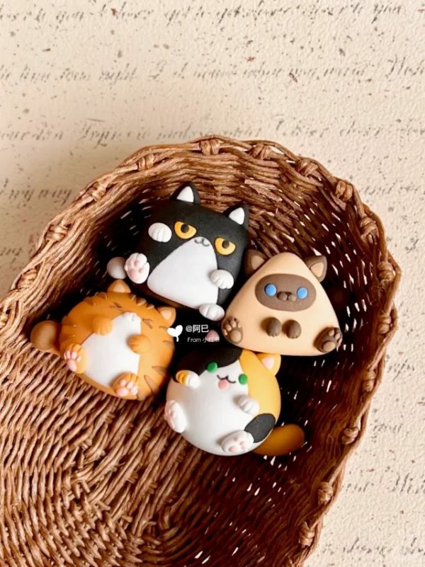 Cute Clay Cat and Animal Figurines