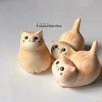 Cute Clay Cat Figurines Set