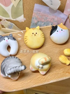 Adorable Clay Cat Figurines Set